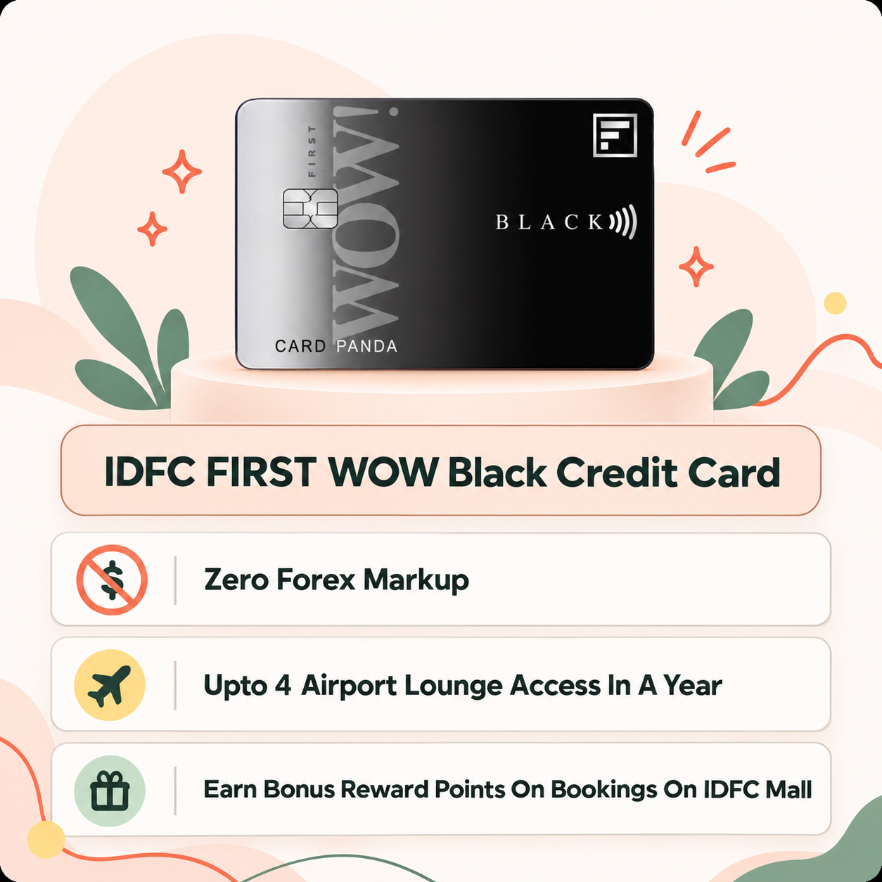 IDFC FIRST WOW Black Credit Card highlights